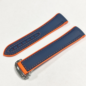Correa de Reloj Deportiva para <span class=keywords><strong>Omega</strong></span> <span class=keywords><strong>Seamaster</strong></span>, 20mm 22mm, Extremos Curvos, Nylon y Goma Negros con Cierre Plateado, Transpirable - Product Image 1