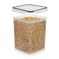 Organizador de Cocina, Recipientes Herméticos para Almacenamiento de Alimentos de 5.2L, Plástico Transparente PP, Apilables, Caja de Almacenamiento para Harina, Granos y Cereales