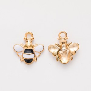 Mặt dây chuyền men hợp kim mạ vàng hình con ong cánh sọc dành cho túi <span class=keywords><strong>tote</strong></span> câu lạc bộ vườn, làm điểm nhấn - Product Image 2