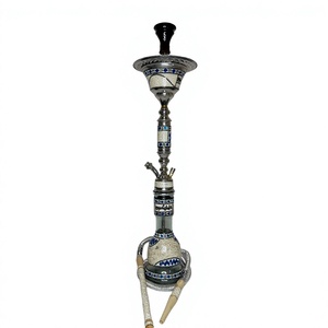 Chicha authentique artisanale Khalil Maamoon Frosted Modern Brass Core Seashell Ice Omda Sadaf, ensemble complet - Product Image 1