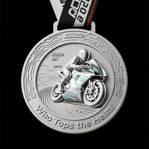 Medallas <span class=keywords><strong>de</strong></span> Carreras <span class=keywords><strong>de</strong></span> <span class=keywords><strong>Motociclismo</strong></span> Profesionales, Chapadas en Oro, Plata y Cobre, Colección <span class=keywords><strong>de</strong></span> Premios <span class=keywords><strong>de</strong></span> <span class=keywords><strong>Campeonato</strong></span>, Juego <span class=keywords><strong>de</strong></span> Medallas para Pilotos - Product Image 4
