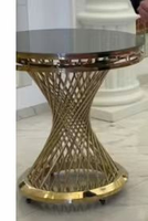 Meubles de mariage de luxe de haute qualité, location pour événements et fêtes, table de bar en métal doré, ensemble de chaises de cocktail avec roulettes