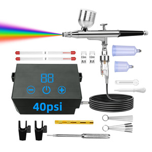Mini Dual Action Airbrush <b>Kit</b> With Electric Air Pump 40psi Adjustable Speed For Nail Art <b>Model</b> Spraying - Product Image 1