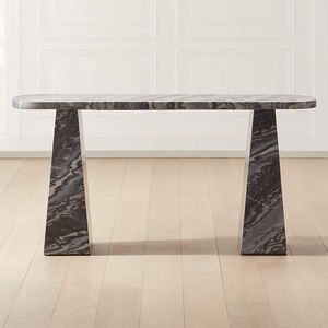 Meubles en pierre sur mesure, décoration moderne pour la maison, entrée, salon, canapé, tables latérales en marbre noir, console d'entrée - Product Image 6