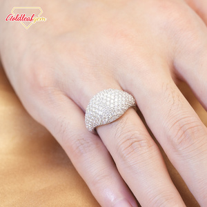 แหวนแต่งงานและงานเลี้ยงสั่งทำพิเศษ Goldleaf เงินแท้ S925 ประดับเพชรโมอิสซาไนต์ทรงกลมเจียระไนแบบบริลเลียนท์ 0.5-1.5 กะรัต D VVS - Product Image 3