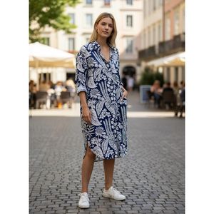 Ventre - Vestido Camisero Largo de Viscosa para Mujer, Talla Grande, Estampado Floral, Ropa de Moda Modesta, Estilo Casual, Uso Diario, Hecho en Turquía - Product Image 2