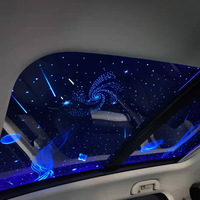 Kit de Plafonnier Étoilé pour Voiture, Film pour Toit Panoramique + Lumière Ambiante Étoilée, Décoration Intérieure Auto DIY Ciel Étoilé Panoramique