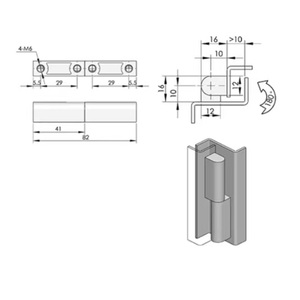 Bisagra Industrial Desmontable de Acero Inoxidable con Cierre Suave para Puerta de Armario - Product Image 6