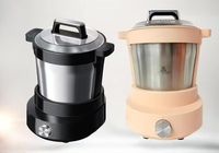 Mixer Adonan Serbaguna untuk Penggiling Daging Fufu & Penggunaan Dapur, Mini Food Processor dengan Mesin Singkong 6L/12L dari Baja Tahan Karat 304