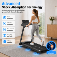 Tapis roulant électrique pliable à inclinaison automatique, moteur DC 2,5 CV, vibrations, pour la remise en forme à domicile