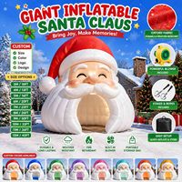 Arche gonflable de Noël Père Noël, décoration géante avec souffleur et cordes de fixation pour décorations de fêtes