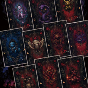 Collection de cartes de jeu de société Pokémon Anime Japonais Populaire : Art Sombre, Art Fan Art, <span class=keywords><strong>Pikachu</strong></span>, Gengar, Eevee – Édition Limitée Rare – Cadeaux - Product Image 5