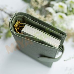 Tùy chỉnh A6 chất kết dính 6 vòng danh mục đầu tư PU da kế hoạch Bìa tiền tiết kiệm ngân sách chất kết dính với tiền mặt phong bì Sage Pebble tổ chức - Product Image 6