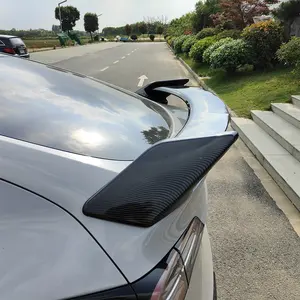 特斯拉y型2021-2023的汽车尾翼CMST碳纤维图案汽车后扰流板翼后保险杠翼