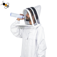 Nouvelle combinaison de sécurité anti-abeilles ventilée 100 % coton avec voile et fermeture élastique pour la protection des apiculteurs