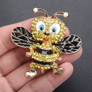 Broche de abeja con diamantes de imitación, pin de abeja colorido con detalles de cristal, joyerí<span class=keywords><strong>a</strong></span> de insectos de diseño original - Product Image 5