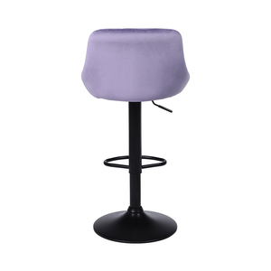 Modern Velvet Bar <strong>Stool</strong> 70cm Seat Height <strong>Black</strong> with Adjustable <strong>Foot</strong> for Dining Home or Hotel Use - Product Image 3