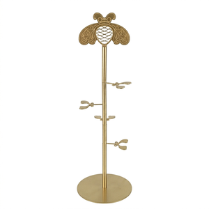 Gold Bee Margarita Beverage <b>Bottle</b> Stand Stainless Steel Cocktail Holder Reusable Bar <b>Rack</b> Standing Type Single American Style - Product Image 1