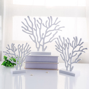 Wooden Coral Tree Ornaments <b>White</b> And Blue <b>Set</b> For Home Decoration Wedding Gifts - Product Image 2