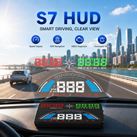 WiiYii S7 Nouveau design HUD OBD2+GPS Affichage tête haute sur pare-brise Projecteur de tableau de bord Compteur de vitesse numérique pour tous les véhicules
