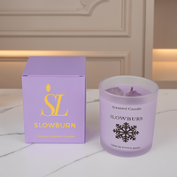 Bougie parfumée artisanale en cire de soja biologique de luxe OEM, dans un bocal en verre avec couvercle, coffret cadeau pour la Saint-Valentin et Diwali, parfum personnalisé