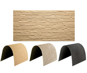 Carreau mural flexible en pierre <span class=keywords><strong>de</strong></span> porcelaine <span class=keywords><strong>de</strong></span> style moderne panneau décoratif lumière ignifuge extérieur <span class=keywords><strong>de</strong></span> la maison face à une grande dalle modèle 3D - Product Image 4