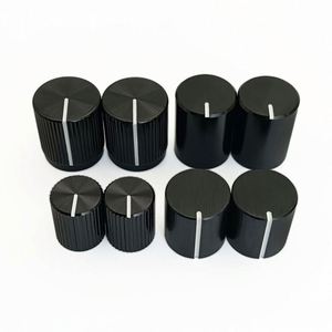 ALUMINUM Black Silver Anodized Brushed Pre-<b>amplifier</b> <b>Speaker</b> Rotating Metal Potentiometer Control Knob 6mm D Shaft 18T JT Brand - Product Image 1