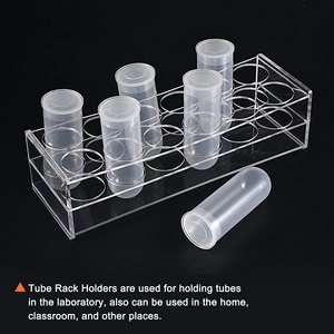 Support de tubes en acrylique personnalisé, diamètre du trou de 40 mm, 12 compartiments, transparent, logo personnalisé imprimé en sérigraphie, tubes de laboratoire de 100 ml, garantie de 3 ans - Product Image 5