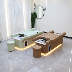 Adjustable Shampoo Chair <b>Electric</b> Salon Bed with Foot Bath Pedicure Basin Multifunction Spa Treatment Furniture - Product Image 2