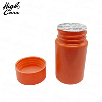 Pot en plastique PS personnalisé avec logo Highcan, lot de 5, taille mini 70 mm, cônes avec couvercle à pression et à rotation