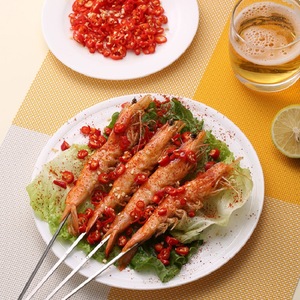 Stainless Steel Flat <b>Skewers</b> For Barbecue Meat Grilling Household BBQ Tools 201 Stainless Steel Long <b>Skewers</b> - Product Image 4
