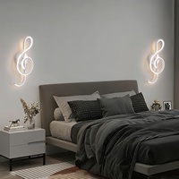 Appliques murales LED en aluminium motif note de musique, design moderne et minimaliste pour salon, balcon, chambre, escalier, couloir, chevet, mur simple
