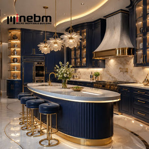 Muebles de <span class=keywords><strong>Cocina</strong></span> con Textura de Madera, Mesas de <span class=keywords><strong>Cocina</strong></span> Redondas de Granito sin Juntas, <span class=keywords><strong>Isla</strong></span> de <span class=keywords><strong>Cocina</strong></span> Redonda con Borde en Cascada, Encimera <span class=keywords><strong>Tipo</strong></span> Cápsula - Product Image 2