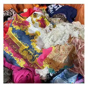 Wholesale used clothes silk scarfs ukay ukay bale second hand women spring scarfs in bundle