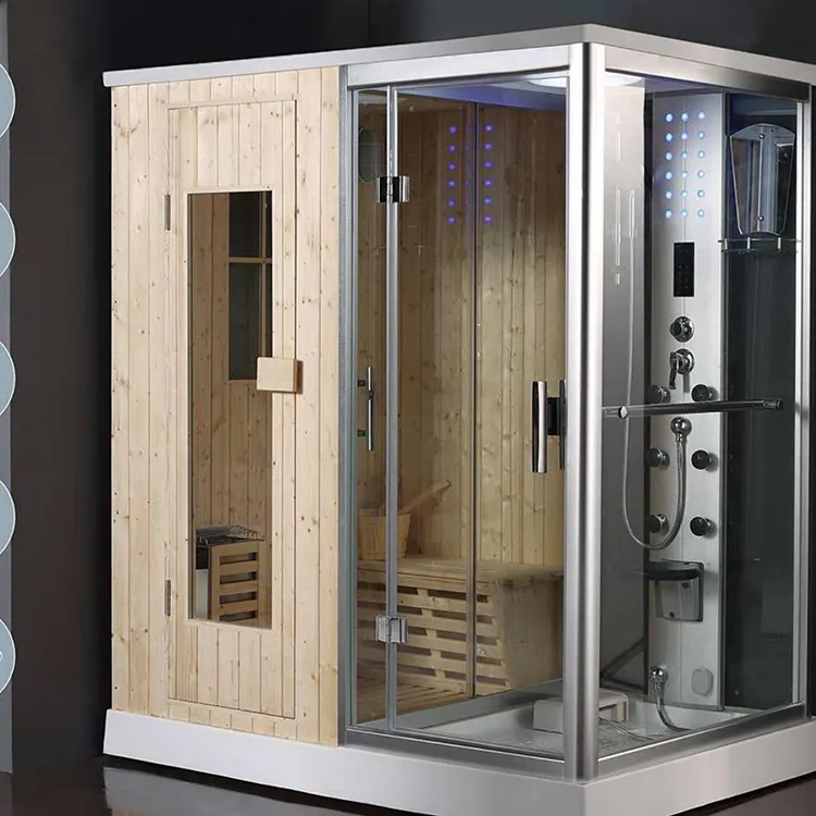 1800*1300*2250mm Luxury Wood Acrylic Control Panel Steam Bath Room Showers Seat Vapor Proof Sauna and Steam Shower Room Cabin