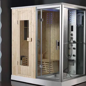 1800*1300*2250 مللي متر الفاخرة الخشب الاكريليك لوحة التحكم حمام البخار غرفة الاستحمام مقعد بخار ساونا غرفة الاستحمام كابينة
