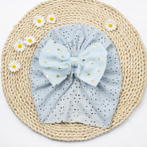 Primavera ed estate cappello da bambina con grande fiocco in cotone da esterno copricapo neonato per bambini cappello da bambina - Product Image 6