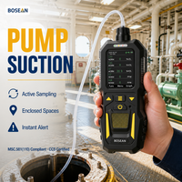 Détecteur multi-gaz marin 5 en 1 Bosean avec écran couleur, application Bluetooth, IP66, aspiration par pompe, pour gaz toxiques CH4, O2, CO, H2S, CO2, approuvé CCS