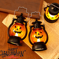 Décorations d'Halloween, petites veilleuses, ambiance festive, arrangement de scène, lumières de citrouille lumineuses, électroniques