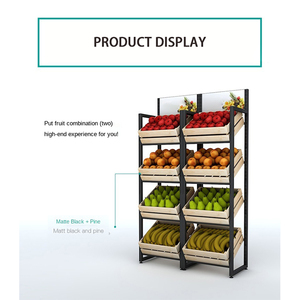 Kainice Công Ty Freshfruitsandvegets Khung Sắt Siêu Thị Kệ Đứng Hiển Thị Gỗ Trái Cây Hiển Thị Giá - Product Image 2