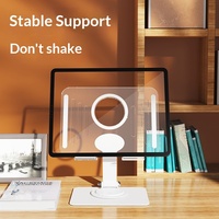 Support de bureau en acrylique pour téléphone et tablette avec design pliable rotatif à 360 degrés pour l'apprentissage et le streaming en direct