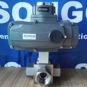 วาล์วควบคุมการไหลของน้ำแบบหมุน 4 ทาง AC220V DN32 PN40 ANSI Class 150 พร้อมลูกบอลกันระเบิด - Product Image 3