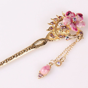 Mode Femmes Cheveux Bâton Épingle à cheveux Épingle À Cheveux Fleur Strass Coloré <span class=keywords><strong>Chignon</strong></span> - Product Image 3