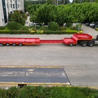 Semi-remorque à plateau surbaissé extensible à 8 essieux robuste avec essieu relevable pour le transport de machines et d'équipements de construction
