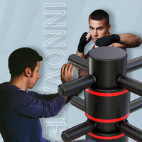 Nouveau produit Sac de frappe vertical à double usage Wing Chun Mannequin rotatif en bois Kung Fu Wushu