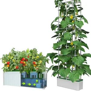 Smart Dual Power Self Watering Pump Planter Vertical Hydroponics indoor System Grow kit hydroponic growing systems bucket