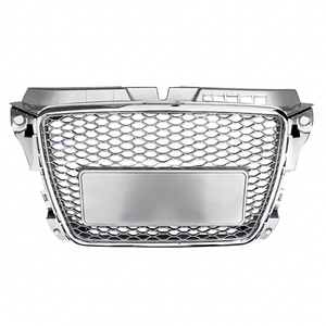 Grille de voiture personnalisée PNB de haute qualité en ABS, cadre chromé, maille argentée, style RS3, Audi A3 8P.5 2008-2012 |   Installation facile 3 mois - Product Image 1