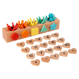 Scatola in Legno Montessori con Perni, Tavola di Attività per l'Ordinamento, Blocchi per l'Abbinamento di Colori e <span class=keywords><strong>Forme</strong></span>, Giocattolo Educativo Precoce per l'Apprendimento della Matematica per Bambini - Product Image 5
