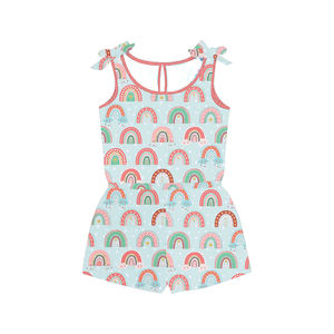 Romper Azul con Estampado de Leopardo para Niñas, con Tirantes Ajustables, Nuevo Romper de Verano para Bebés - Product Image 3