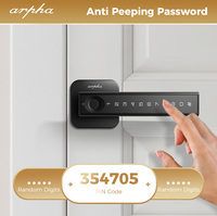 Serrure de porte intelligente Arpha D228 avec empreinte digitale, anti-espionnage, mot de passe, poignée à bouton, application Tuya, entrée sans clé, serrure de porte numérique